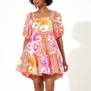 NWT Oliphant Bubble Skirt Mini Dress, Antigua Orange, XXS